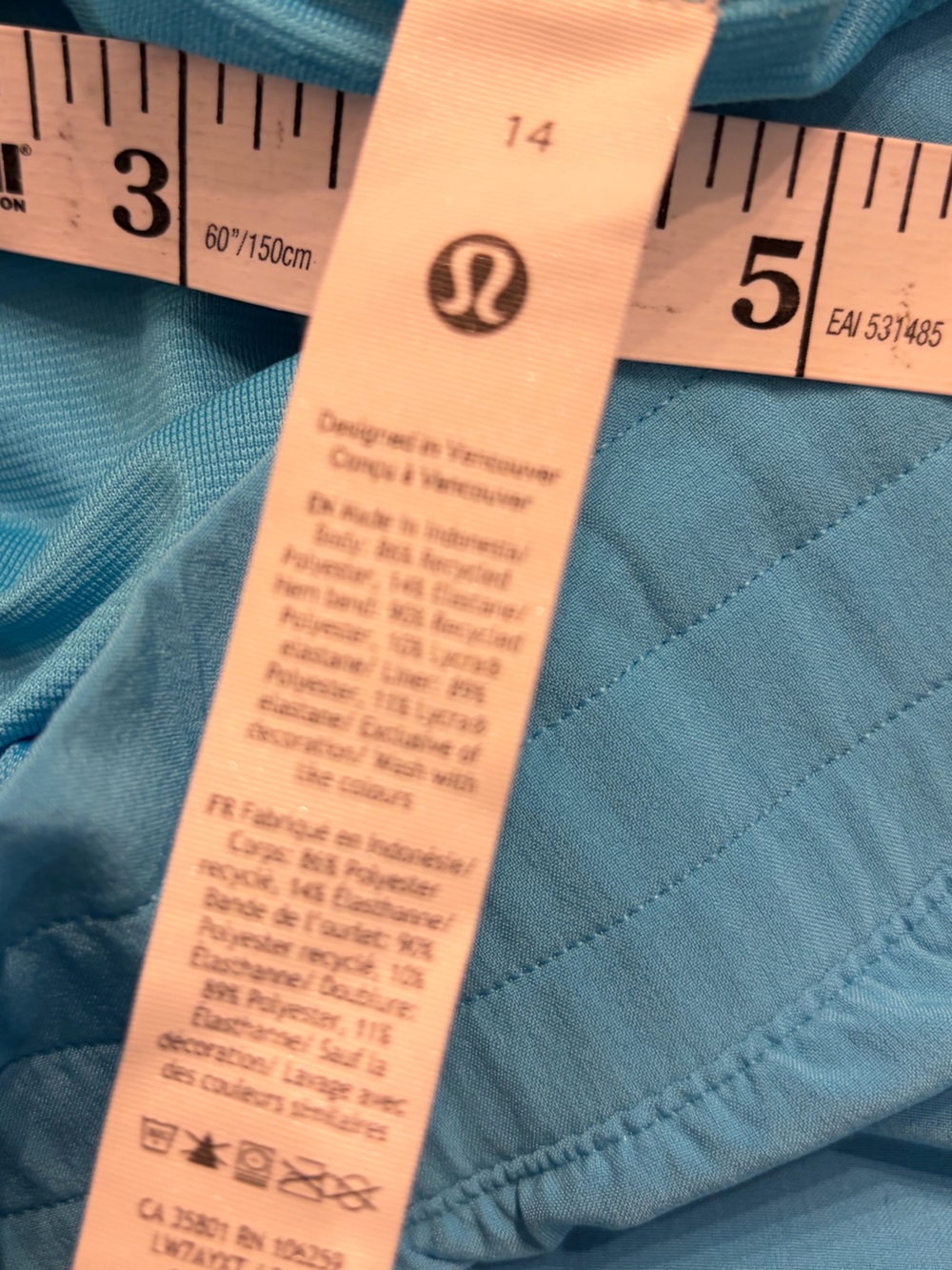 lululemon athletica Sky Blue Women's Run Shorts size 14 - Picture 6 of 8